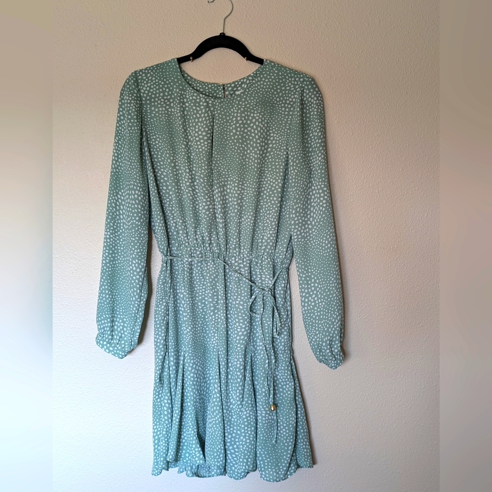 Emma & Michele Light Green Polkadot Dress Size M